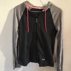 under armor black and grey zip up